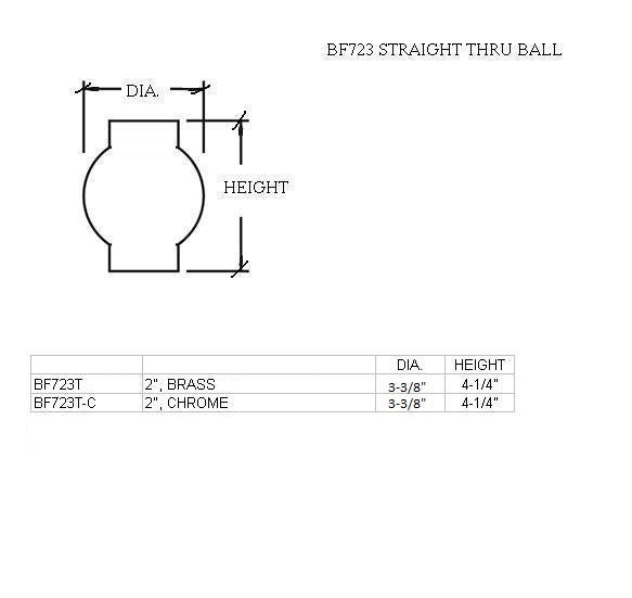 Straight Thru Ball for 2" Tubing Ball Fittings, Components for 2" Od Tubing,collars, Adapters & Glass ClipsTrade Diversified