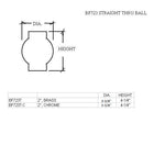 Straight Thru Ball for 2" Tubing Ball Fittings, Components for 2" Od Tubing,collars, Adapters & Glass ClipsTrade Diversified