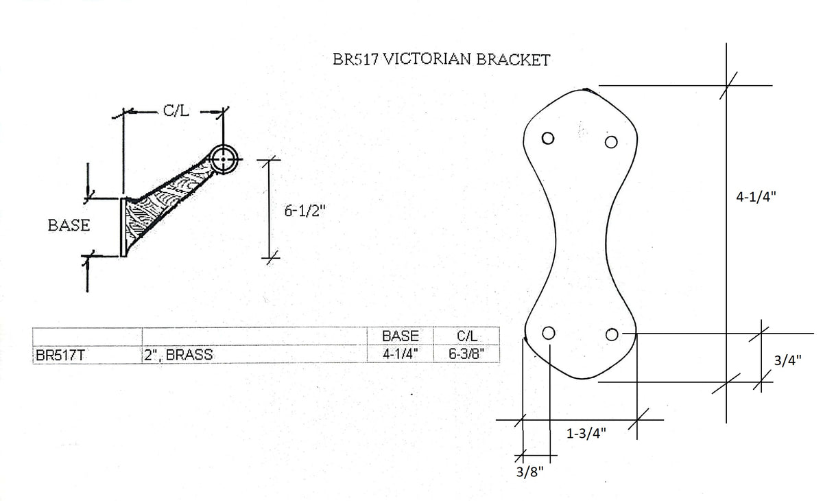 Victorian Bar Bracket Brackets, Components for 2" Od TubingTrade Diversified