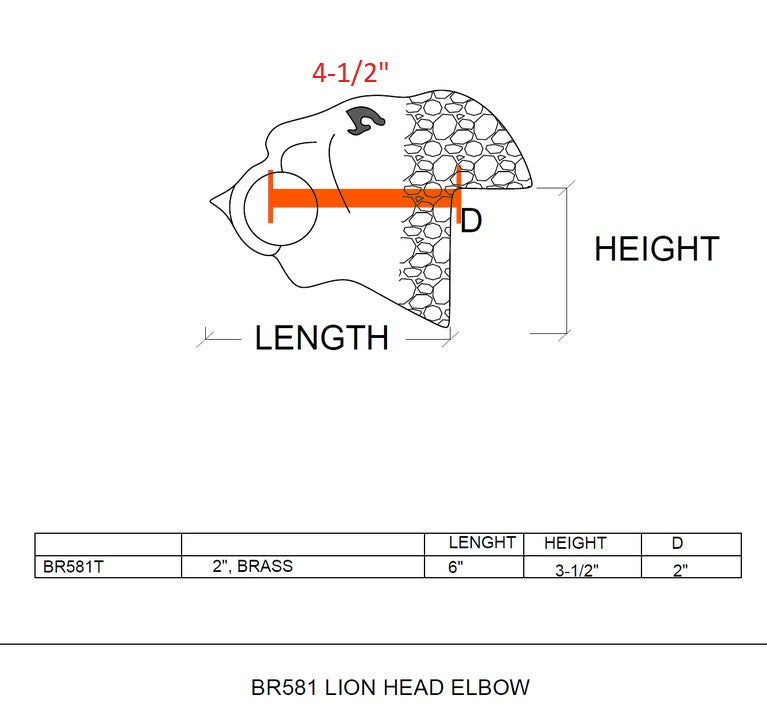 Lion Head Elbow Bracket BRACKETS,ANIMAL-FIGURE BRACKETS,COMPONENTS FOR 2" OD TUBINGTrade Diversified