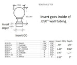Ball Finial for 1" OD Tubing End Caps and Finials, Components for 1" Od TubingTrade Diversified