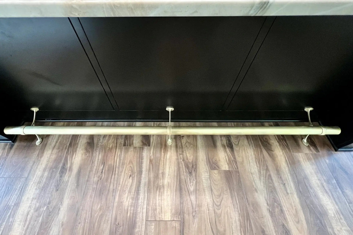6 Foot Long Foot Rail Kit in Polished Brass Foot Rail KitsTrade Diversified