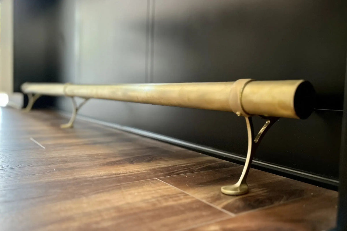 6 Foot Long Foot Rail Kit in Polished Brass Foot Rail KitsTrade Diversified