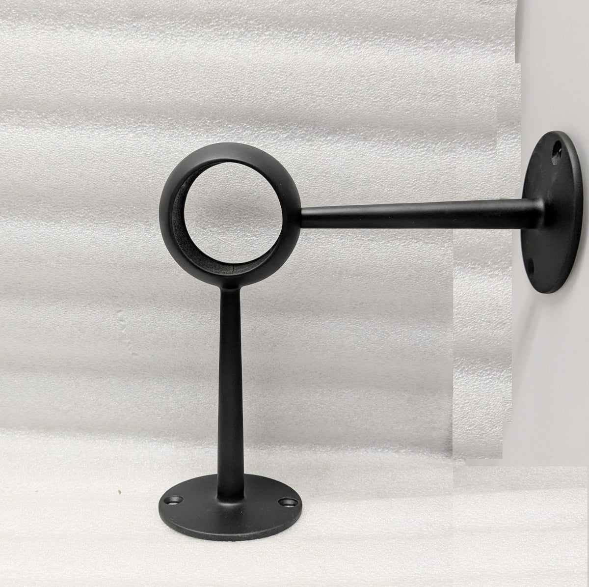 Stainless Steel 6-1/2" H Round Center Post with 5" Back support Brackets, Components for 2" Od Tubing MATTE-BLACK-POWDER-COAT-FINISH-PLEASE-CALL Trade Diversified