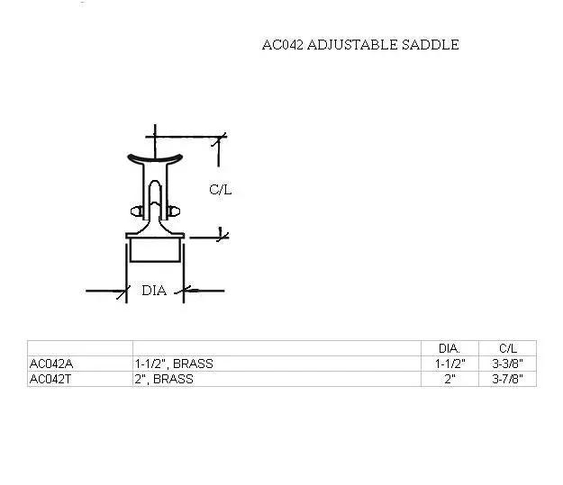 Adjustable Saddle for 2" Tubing - Trade Diversified