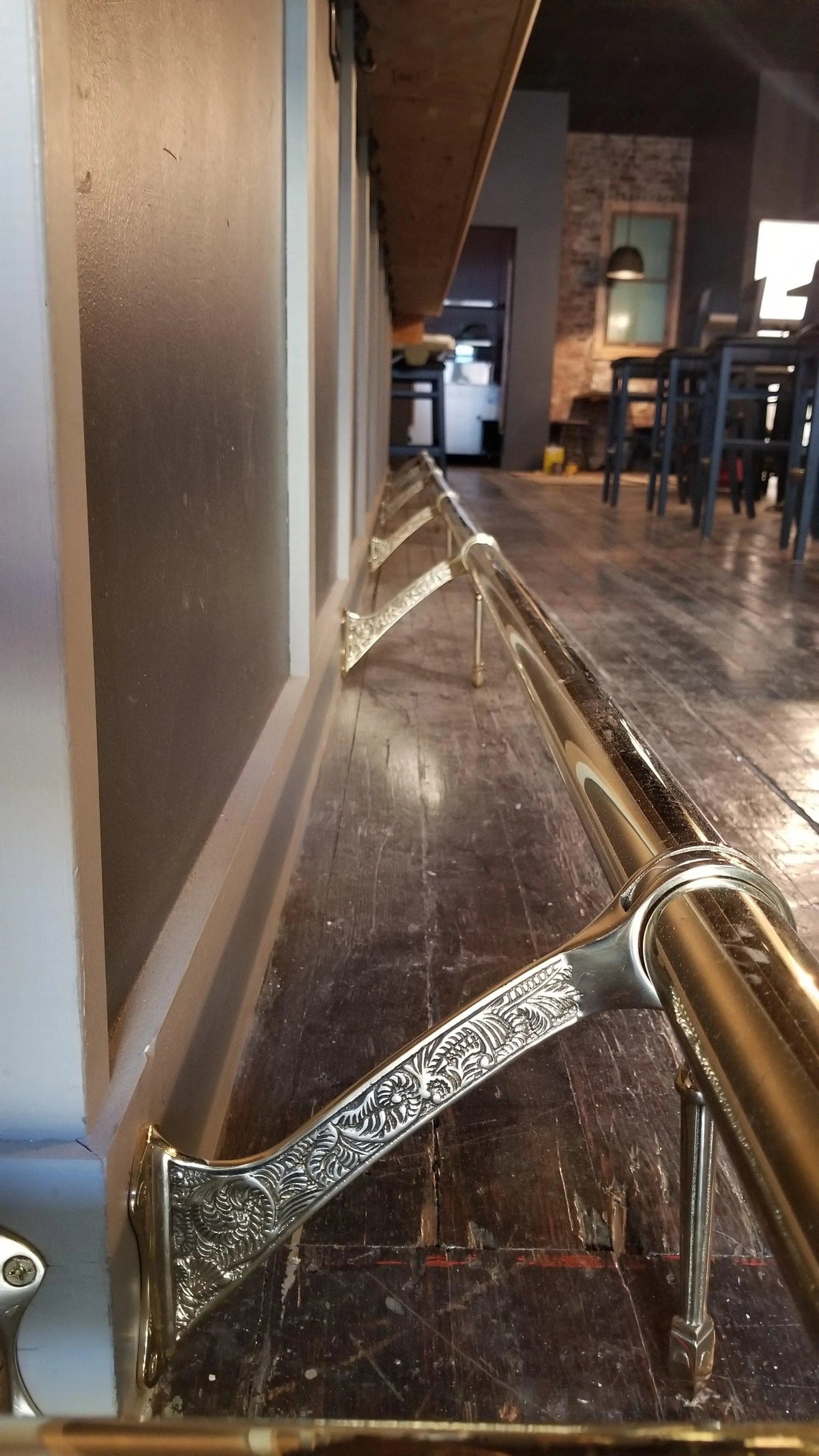 6 Foot Long Foot Rail Kit in Polished Brass - Trade Diversified