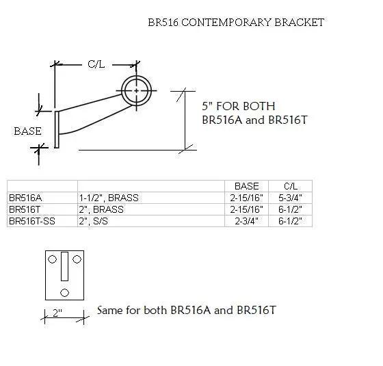 Contemporary Bracket for 1-1/2" Tubing Brackets, Components for 1-1/2" Od TubingTrade Diversified