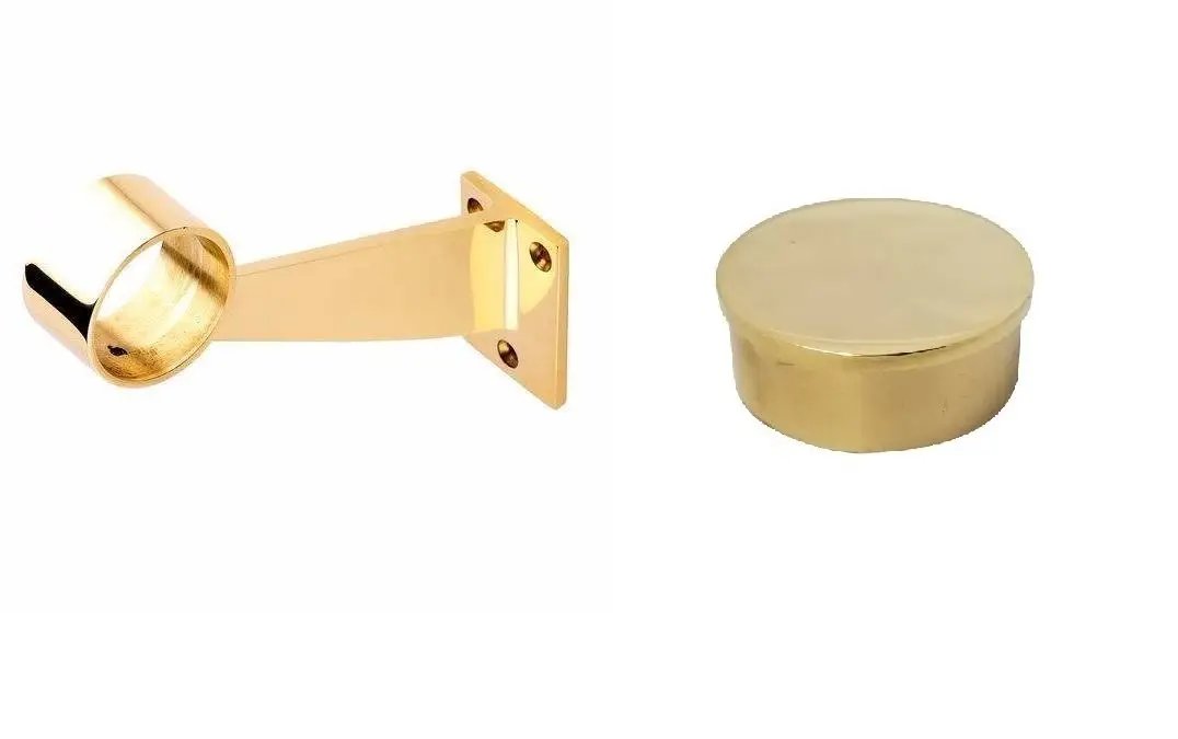 6 Foot Long Foot Rail Kit in Polished Brass - Trade Diversified