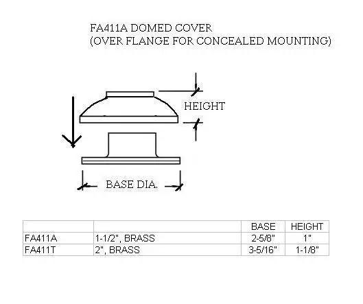 Domed Cover Flange For 1-1/2" Tubing - Trade Diversified