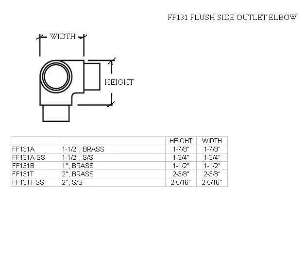 Flush Side Outlet Elbow for 1-1/2" Tubing - Trade Diversified