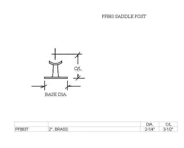 Short Saddle Post For 2" Tubing - Trade Diversified