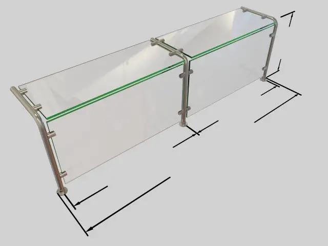 Pass-Over Sneeze Guard with Shelf - Trade Diversified