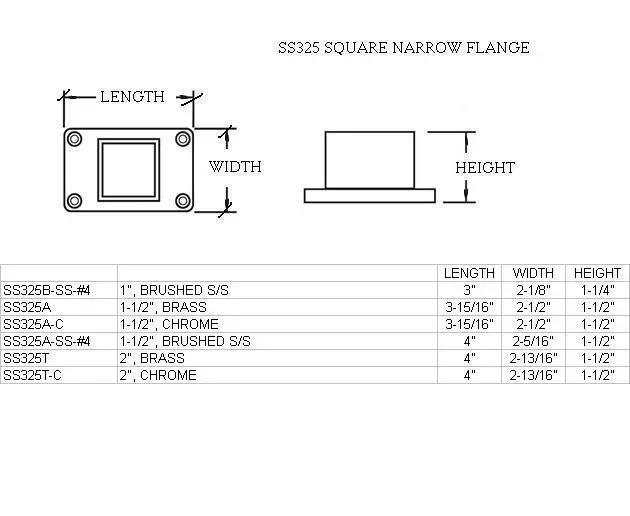 Narrow Flange For 1-1/2" Square Tubing - Trade Diversified