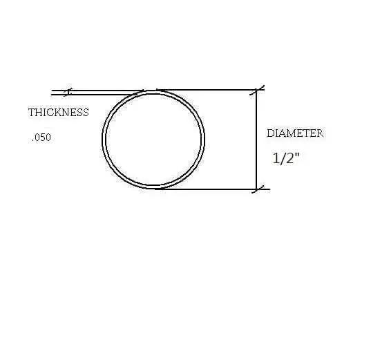 1/2" OD X .050 Grade 304 Polished Stainless Steel Tubing Tubing & U-channels, Components for 5/8" Od TubingTrade Diversified