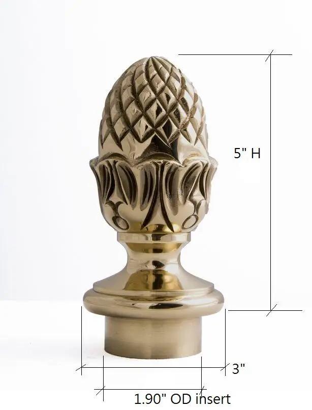 Pineapple Finial for 2" Tubing END CAPS AND FINIALS,DRAPERY HARDWARE MatteBlackPowderCoatedFinish Trade Diversified