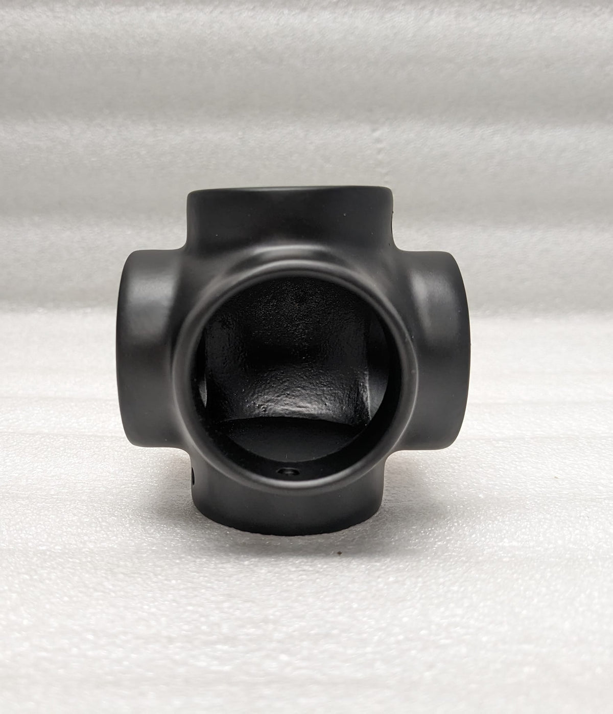 Ball Side Outlet Cross for 1-1/2" Tubing Ball Fittings, Components for 1-1/2" Od Tubing MatteBlackPowderCoatedFinish Trade Diversified