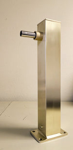 Brushed Brass post with SS325A and FA460-5/8" - An unusual combination use 2" square tubing over 1-1/2" flange per customer's request