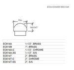 Domed End Cap for 1" O.D. Tubing End Caps and Finials, Components for 1" Od TubingTrade Diversified