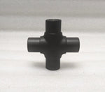 Flush Cross for 1" Tubing FLUSH FITTING,COMPONENTS FOR 1-1/2" OD TUBING MatteBlackPowderCoatedFinish Trade Diversified