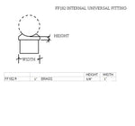 Internal Universal Fitting for 1" Tubing FLUSH FITTING,COMPONENTS FOR 1-1/2" OD TUBINGTrade Diversified