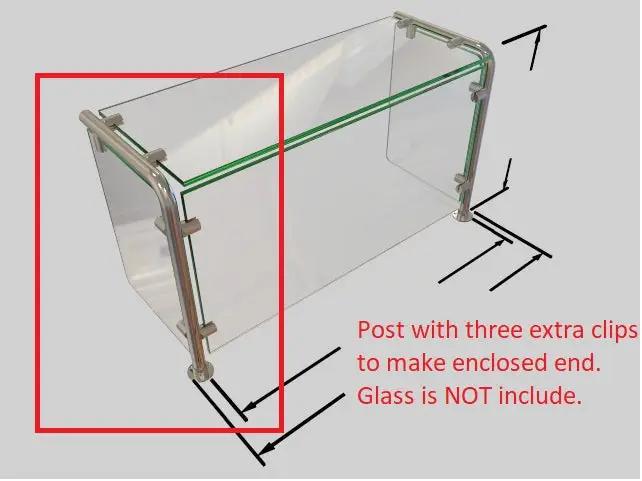 Pass-Over Sneeze Guard with Shelf HOSPITALITY FIXTURES Enclosed-End-Left.-Post-with-three-extra-clips.-Gl Trade Diversified