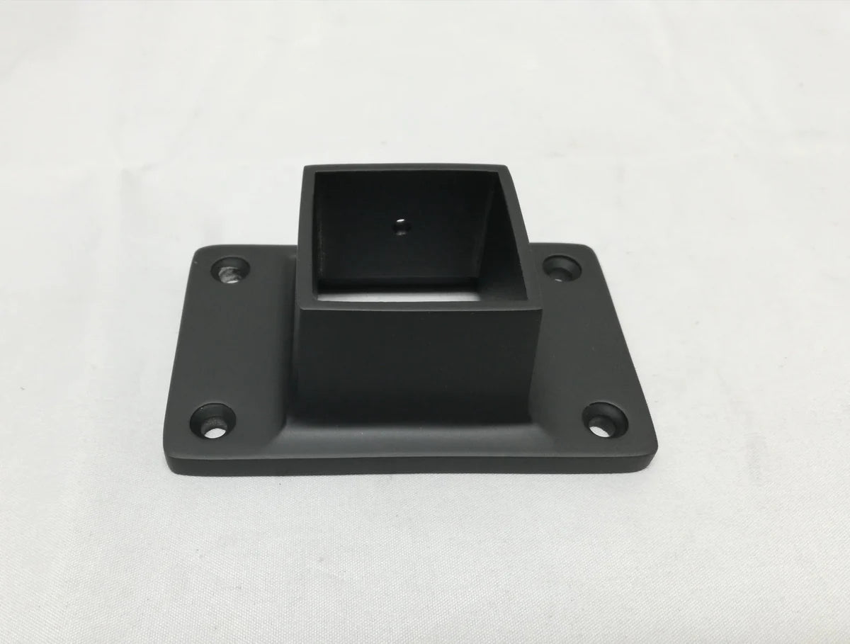 Square Narrow Edge Flange For 1-1/2" Square Tubing Flanges and Anchors, Square for Square Tubing Matte-Black-Powder-Coated-Finish Trade Diversified