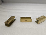 Channel Clip 1/2" Opening X 2" Long in polished brass Tubing & U-channels, Collars, Adapters & Glass ClipsTrade Diversified