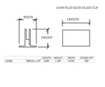 Flat Glass Center Clip for 1/4" Glass - Trade Diversified