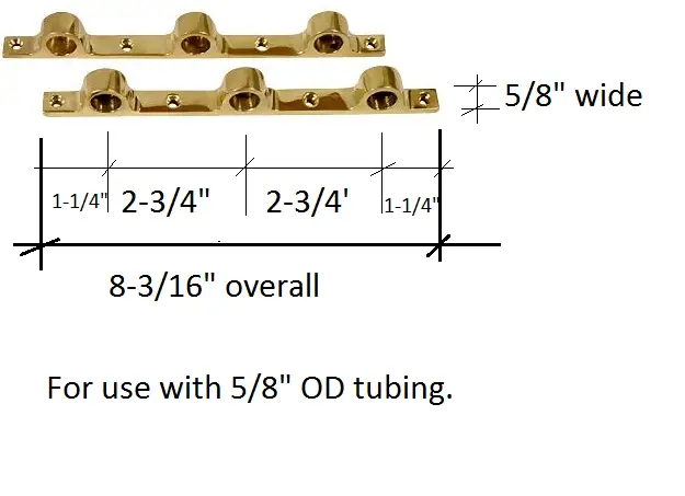 Triple Push Bar Brackets (Pair, for 5/8" Tubing) - Trade Diversified