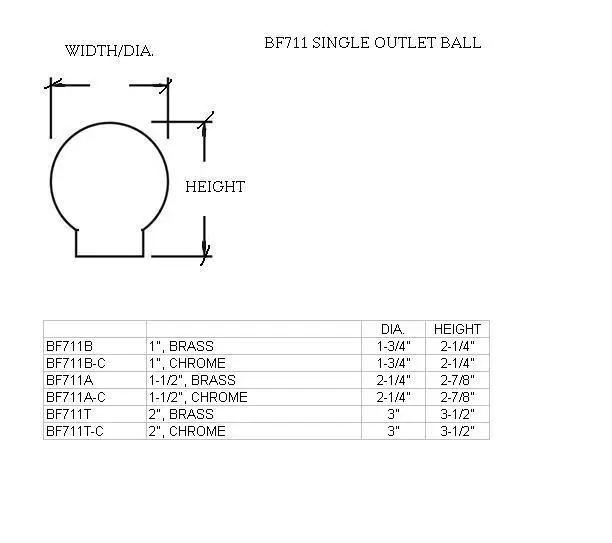 Single Outlet Ball for 2" Tubing - Trade Diversified