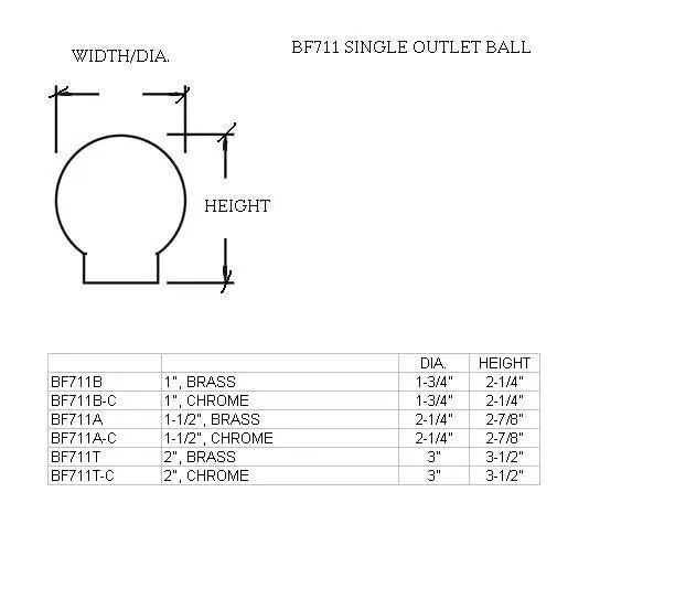 Single Outlet Ball for 1-1/2" Tubing - Trade Diversified