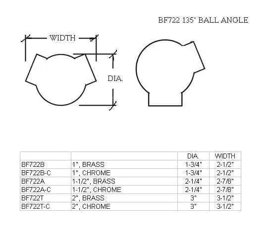 135° Ball Elbow for 1-1/2" Tubing