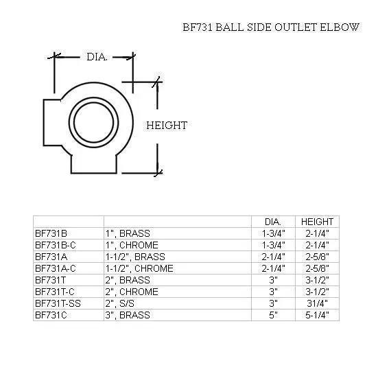 Ball Side Outlet Elbow for 1" Tubing - Trade Diversified