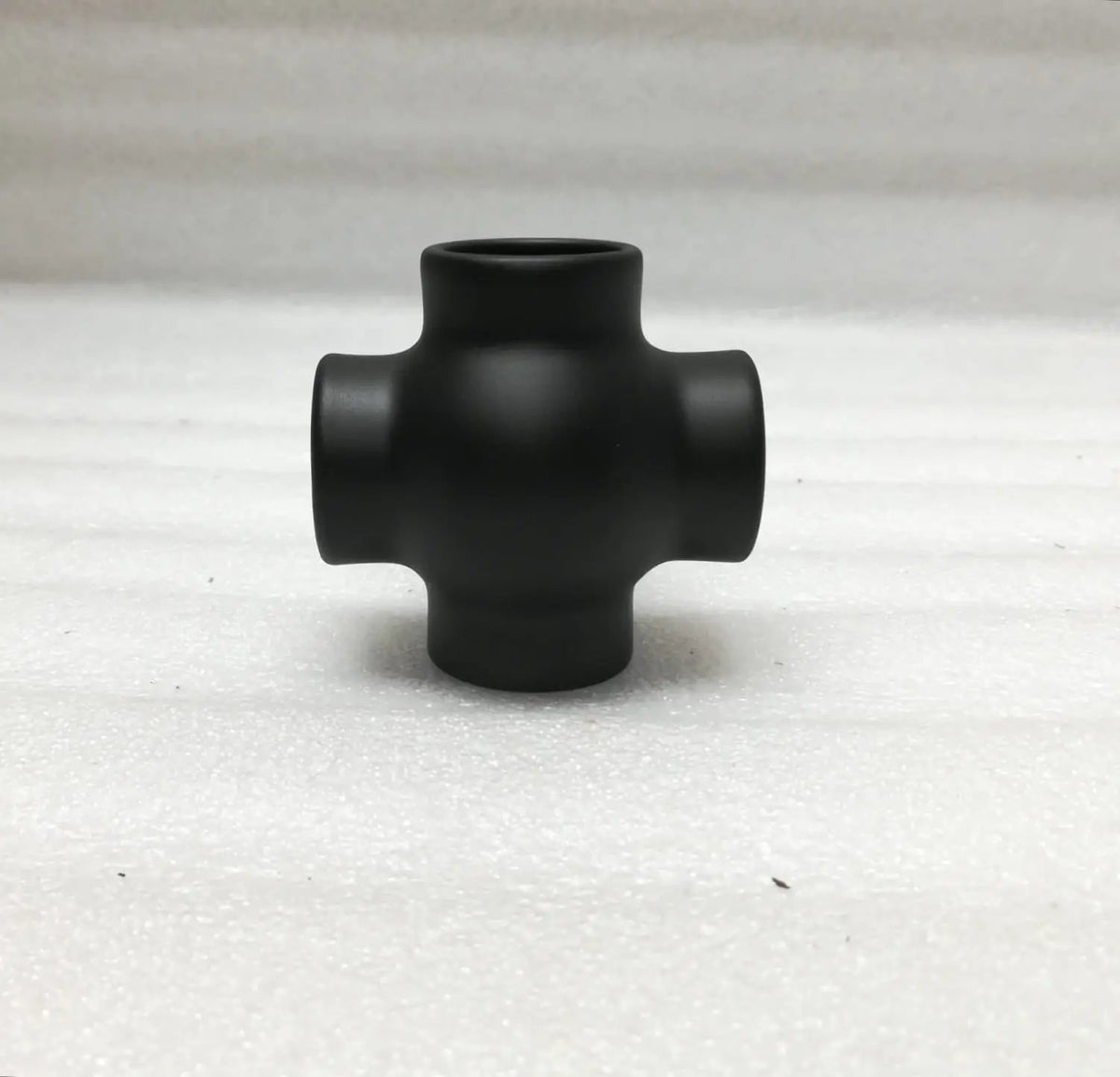 Ball Cross for 1" Tubing Ball Fittings, Components for 1" Od Tubing MatteBlackPowderCoatedFinish Trade Diversified