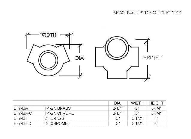 135° Ball Side Outlet Tee for 1-1/2" Tubing