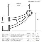 Bar Mount Foot Rail Bracket for 2" Tubing - Trade Diversified