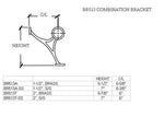 Combination Bracket for 1-1/2" Diameter Tubing - Trade Diversified