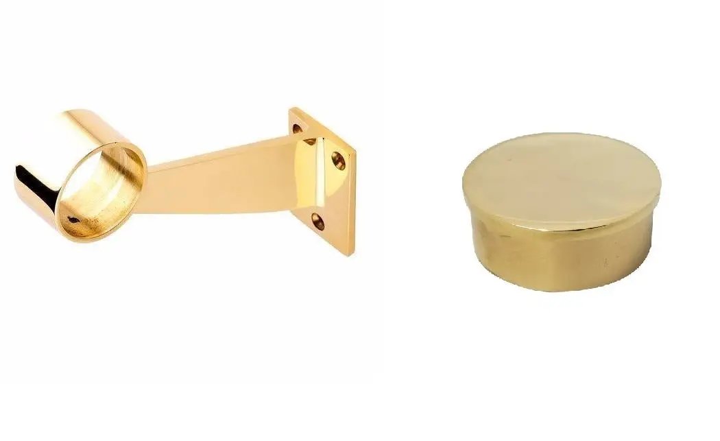4 FT Polished Brass Bar Foot Rail Kit - Trade Diversified