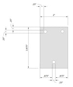 Contemporary Bracket for 2" Tubing - Trade Diversified