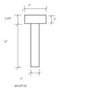 Polished Stainless Steel Contemporary Post Bracket for 2" Tubing - Trade Diversified