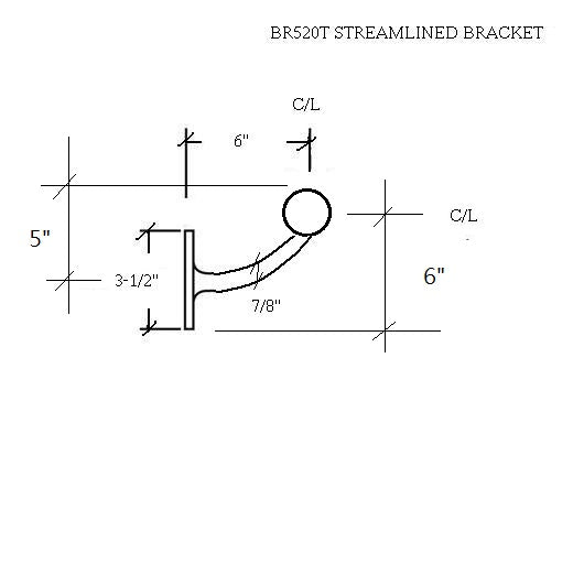 Streamlined Bracket for 2" Tubing Brackets, Components for 2" Od Tubing MatteBlackPowderCoatedFinish Trade Diversified