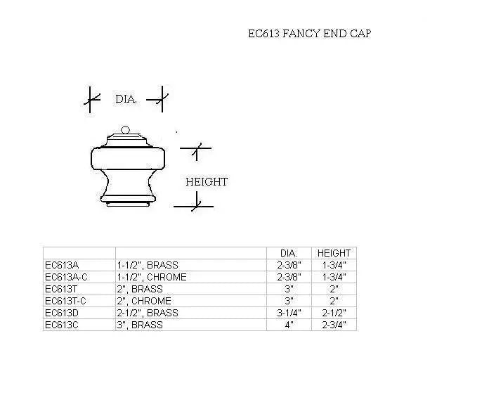 Fancy End Cap for 2-1/2" Tubing - Trade Diversified