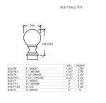 Ball Finial for 2" OD Tubing - Trade Diversified