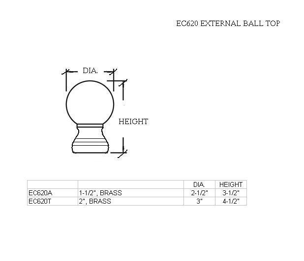 External Ball Top for 1-1/2" Tubing - Trade Diversified