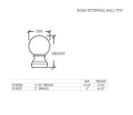 External Ball Top for 1-1/2" Tubing - Trade Diversified