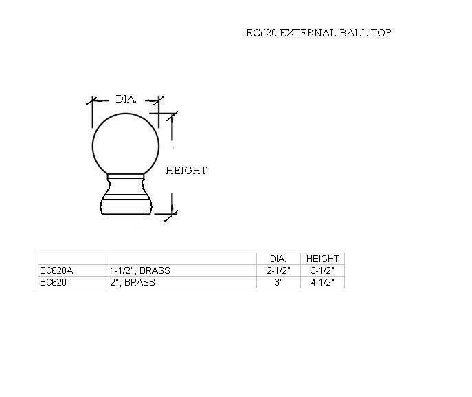 External Ball Top for 2" Tubing - Trade Diversified