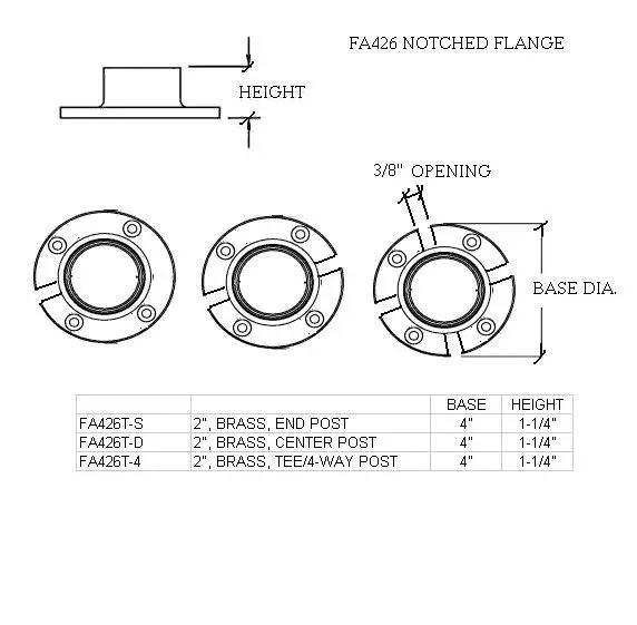 Single-Notched Flange for 2" Tubing - Trade Diversified