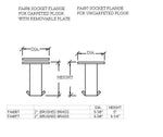 Socket & Cap for Un-Carpeted Floors, 2" OD Tubing - Trade Diversified