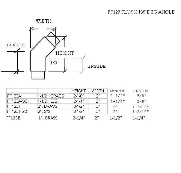 135° Degree Flush Angle Fitting for 1" Tubing Hardware Powdercoatedfinsih-Pleasecallforpricing Trade Diversified