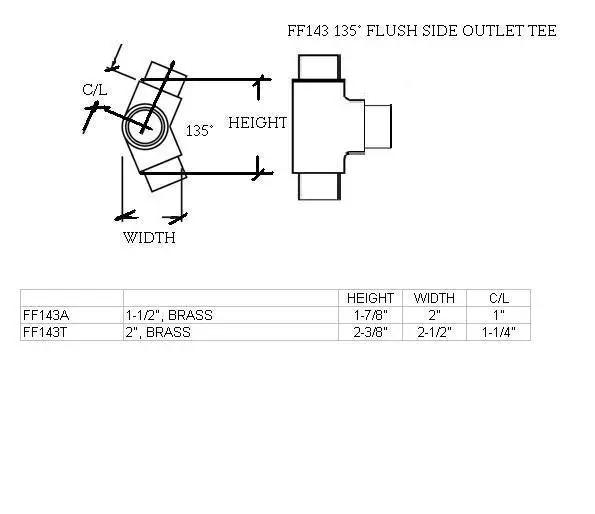 Flush 135° Side Outlet Tee for 1-1/2" Tubing - Trade Diversified